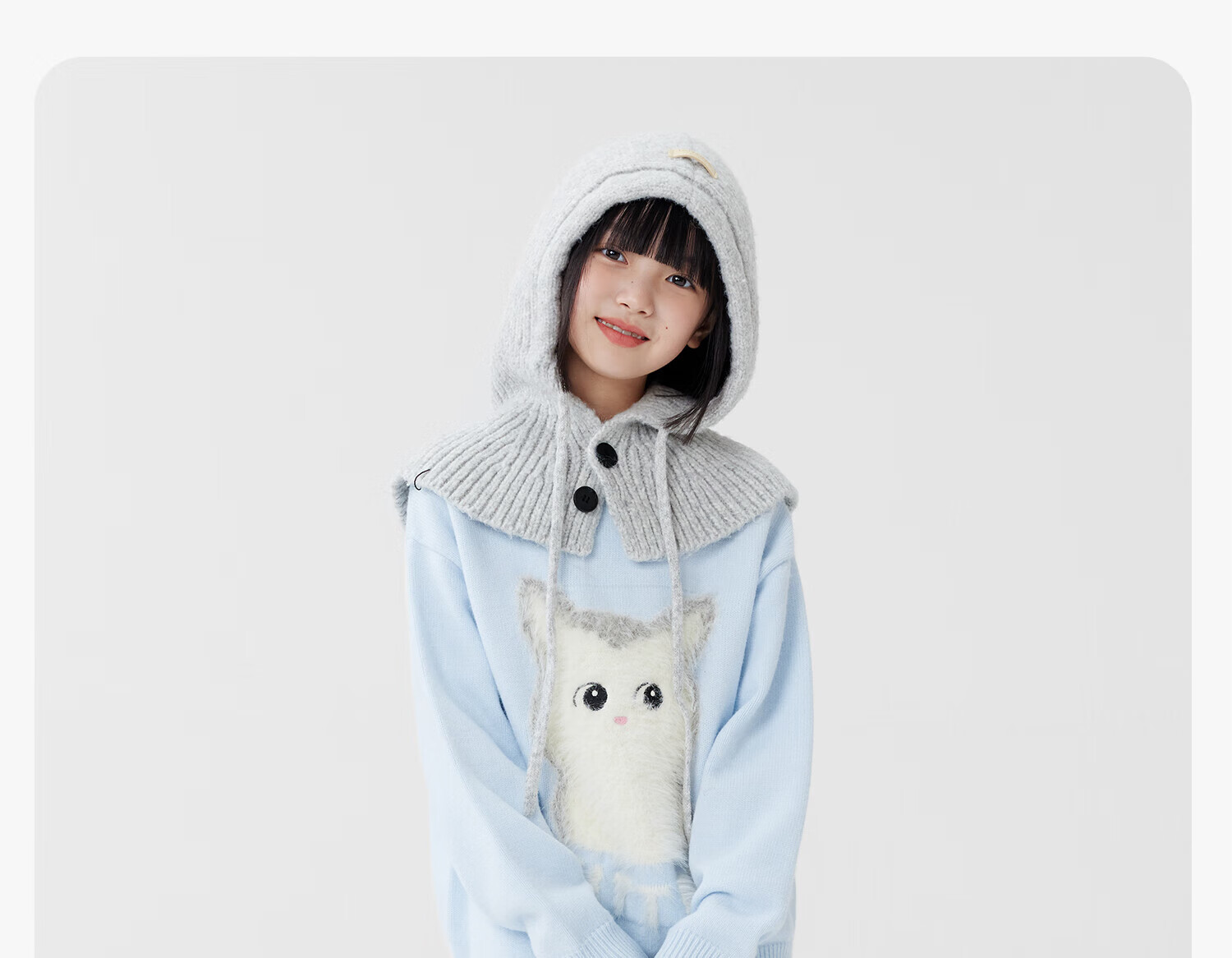 Zuo Xi Girls' Sweater Autumn Winter 2025 New Plush Inner Wear Cute Pet Children's Knitwear Trendy Light Yellow 160 28
